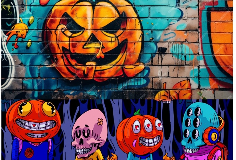 Street art : Halloween spray party